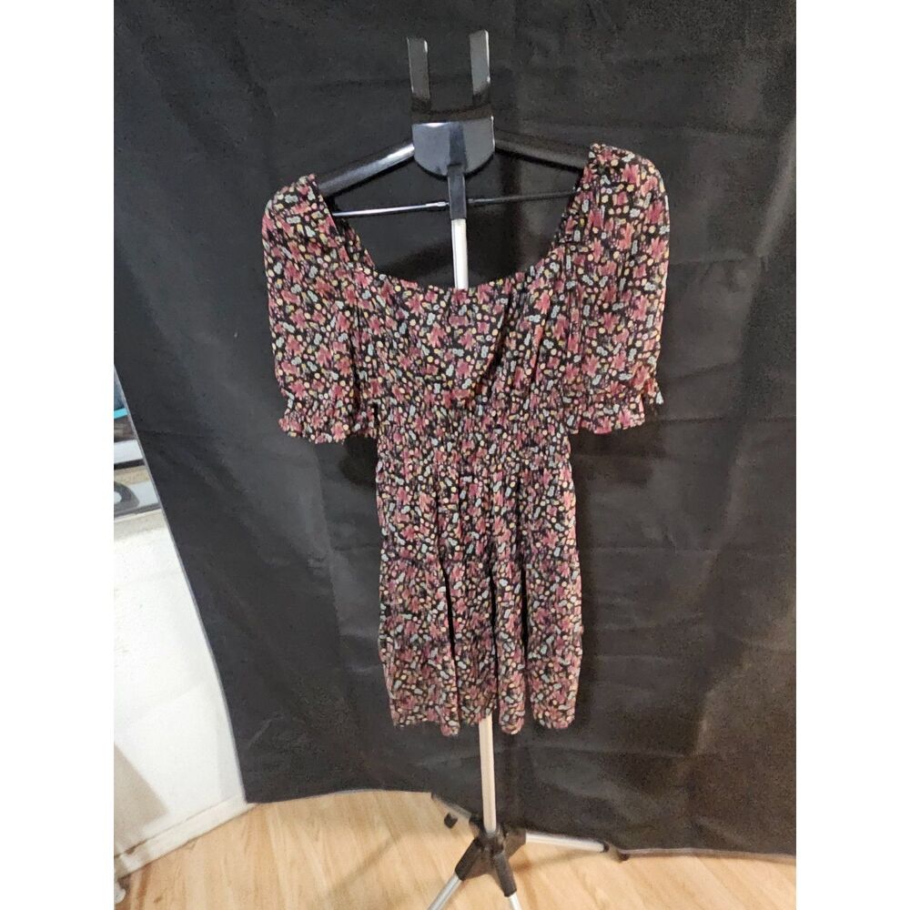 Trixx Floral Off Shoulder Smocked Mini Dress XS